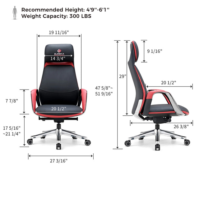 Eureka SERENE, Napa Leather Executive Office Chair