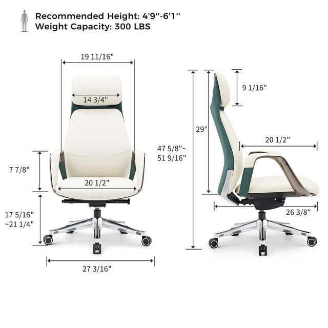 Eureka Serene OC07 Napa Leather Executive Office Chair