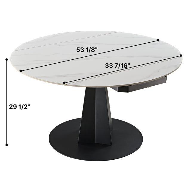 Eureka Amelia, 33"-53" Round Extending Dining Table