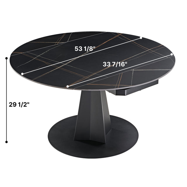 Eureka Amelia, 33"-53" Round Extending Dining Table