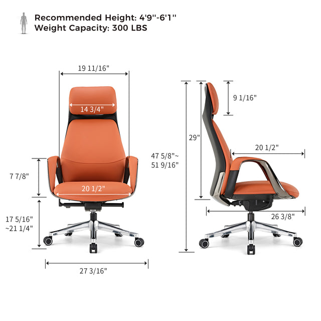 Eureka SERENE, Napa Leather Executive Office Chair