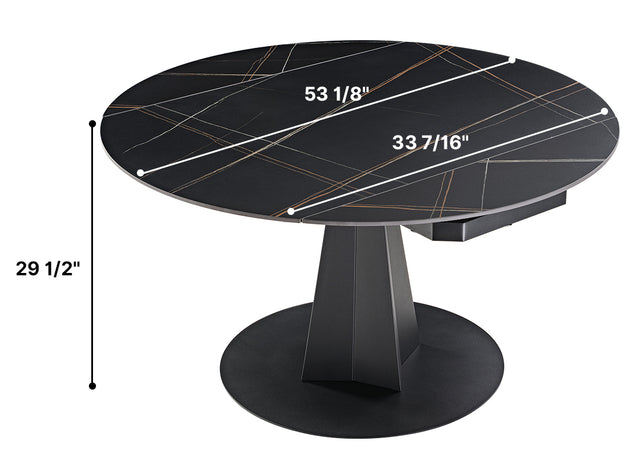 Eureka Amelia, 33"-53" Round Extending Dining Table