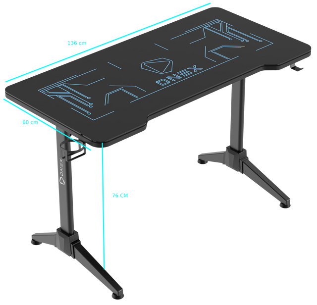 ONEX GD1400G RGB Tempered Glass Gaming Office Desk