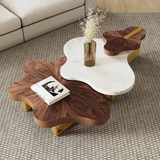 Eureka Cloud Shape Solid Wood Coffee Table Set