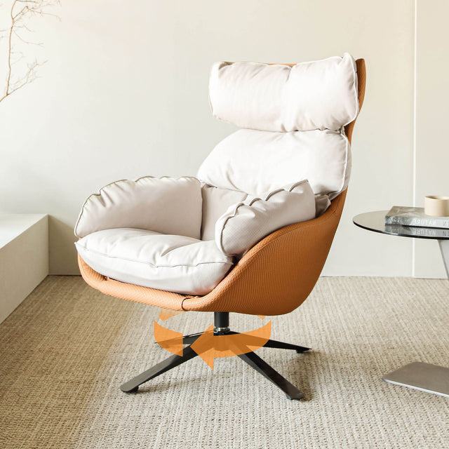 Eureka Todd Swivel Armchair with High Back Lounge Chair