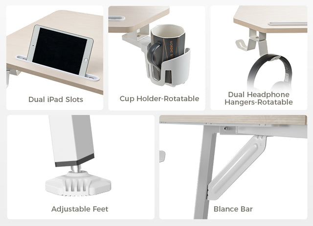 Eureka Ergonomic 70" Wing Shaped Studio Desk With Keyboard Tray