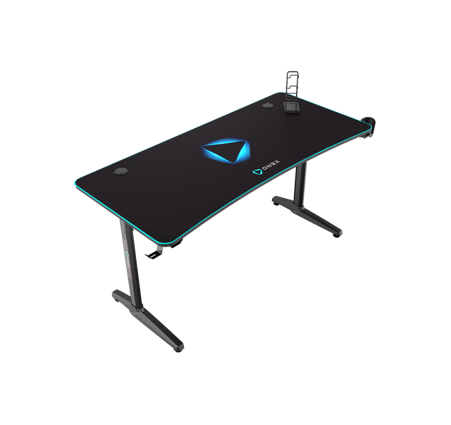 ONEX GD1600H Wide Gaming Office Desk with full coverage mousepad and accessories