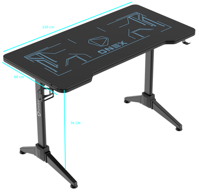 ONEX GD1200G RGB Premium Tempered Glass Gaming Office Desk