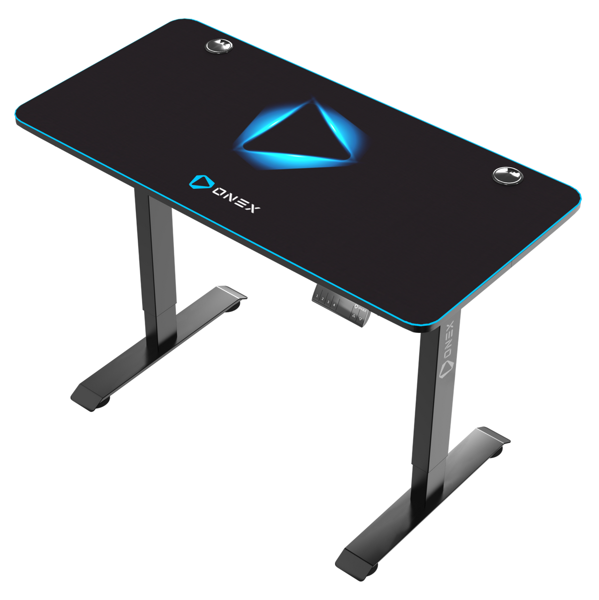 ONEX GDE1200SH Electric Height Adjustable Gaming Office Desk with full coverage mousepad.